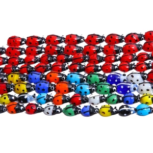 Perline a forma di coccinella in vetro millefiori colorato per gioielli fai-da-te