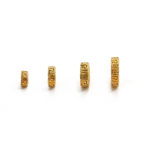 Separadores dorados con patrones griegos en cuatro tamaños para la creación de joyas