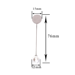 76mm Silberne Perlen-Alloy-Sicherheitsnadel mit 15mm Scheibe und 12mm Perle für DIY-Schmuck