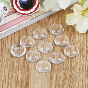Clear round glass cabochons with flat back for DIY jewelry making and craft projects