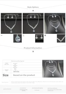 Macro detail of bridal rhinestone necklace and earring set with waterdrop crystals