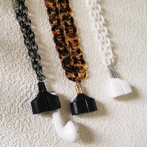Lightweight Acrylic Magnetic Anti-lost Chain For AirPods Wireless Earphones Fashion Plastic Chunky Chain Neck Strap Necklace