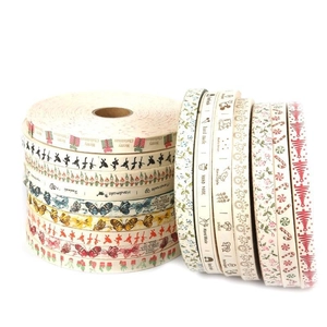 Assorted printed cotton ribbons for DIY jewelry and handmade Christmas gift wrapping