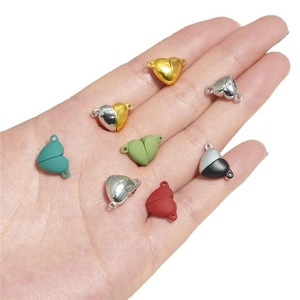 Fermoirs magnétiques cœur en alliage coloré pour la fabrication de bijoux DIY faits main