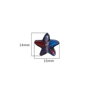 Perles en verre en forme d'étoile dégradée pour bijoux DIY, taille 14mm x 15mm