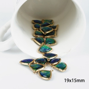 Dubbelzijdige waaiervormige hangers met 19x15mm gouden legering voor DIY-sieraden maken