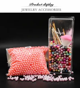 Detail shot of 2000pcs peach pink no-hole faux pearls for DIY crafts and jewelry making