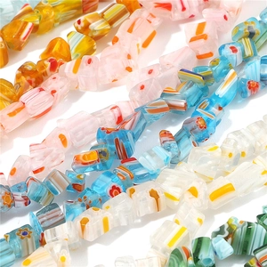 Irregular Millefiori glass beads for DIY necklaces and handmade jewelry crafts