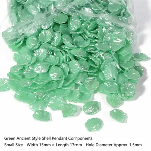 Green 15x17mm ABS imitation pearl flower petals for DIY antique hairpins crafting