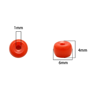 6mm red round glass spacer beads for DIY jewelry making with 1mm hole and 4mm thickness