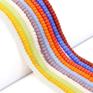 Colorful 6-8mm glass beads for DIY jewelry making with smooth finish and candy tones