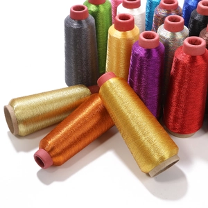 Vibrant metallic embroidery thread spools in multiple colors for DIY hand sewing and textile crafts
