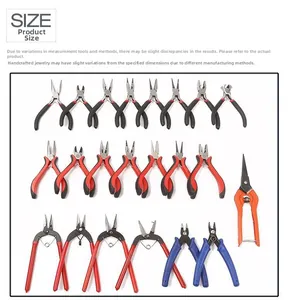 Detailed collection of mini DIY jewelry pliers with ergonomic non-slip colorful handles