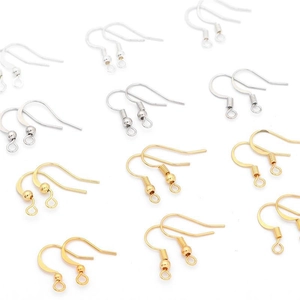 French hook earring wires with ball accents in gold and silver finish for DIY jewelry