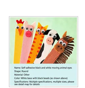 Détails des yeux mobiles adhésifs pour bricolage d'animaux en différentes tailles