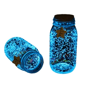 Pietre luminose in bottiglia di vetro dei desideri con etichetta a stella per DIY