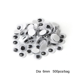 500 pièces yeux mobiles adhésifs 6mm pour loisirs créatifs DIY et jouets animaux