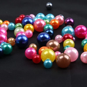 Colorful ABS faux pearl beads with holes in various sizes for DIY jewelry making