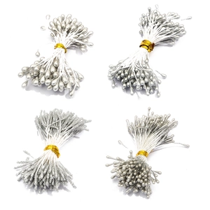 Ensemble de pistiles argentés avec perles et paillettes pour la création de bijoux DIY