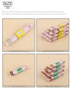 Detail view of 1.5m flexible sewing tape measures in 1.3cm and 1.5cm widths