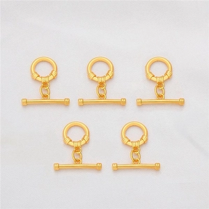 5-delige set 18K vergulde OT-knevelsluitingen met bloemtextuur voor DIY-sieraden maken