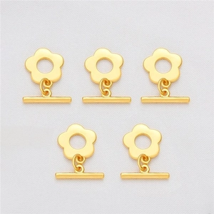 18K vergulde bloemvormige OT-knevelsluiting voor DIY-sieraden en kettingbenodigdheden
