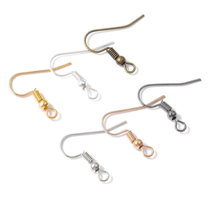 DIY earring hooks in six metallic colors with spring coils and ball accents for jewelry making