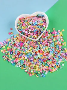 Colorful polymer clay slices in various shapes for DIY jewelry and phone case decoration
