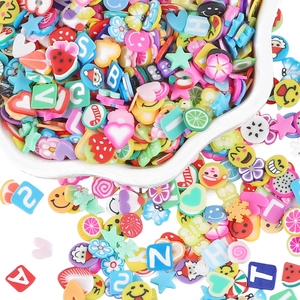 Fette di Argilla Polimerica Colorate Miste Cuore Stella Frutta Modello Sorriso Perline Non Porose Per Artigianato Fai Da Te Custodia Del Telefono Nail Art Materiale Per Gioielli Fatti A Mano