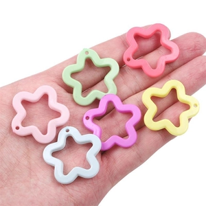 Pendentifs fleurs et étoiles en acrylique pour la fabrication de bijoux DIY à la main