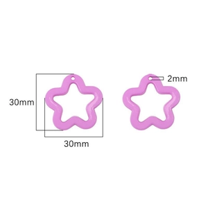 Pendentif étoile creuse en acrylique violet pour boucles d'oreilles DIY de 30mm