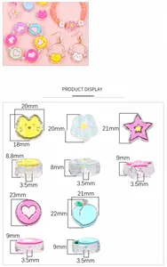 Detail of DIY acrylic beads in heart and star shapes with precise 20mm to 22mm measurements
