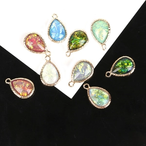 Handmade DIY Double Sided Cloud Water Drop Pendant Resin Alloy Gold Plated Teardrop Charm For Earring Jewelry Making Accessory