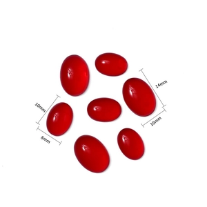 Gemme ovali in resina occhio di gatto rosse 10x8mm e 14x10mm per creazione gioielli