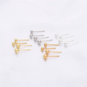 DIY Earring Findings 925 Sterling Silver Post Electroplated Copper Ball Stud Earrings With Loop Jewelry Making Accessories For Handcrafted Earring Base