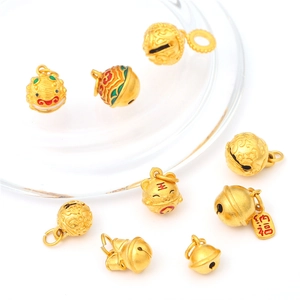 Pendentifs clochettes PiXiu dorés pour bijoux DIY avec détails en émail coloré
