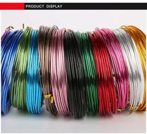 Selection of colorful 1mm-2.5mm anodized aluminum wires for DIY crafts and jewelry making