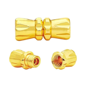 Golden butterfly screw clasp for DIY jewelry with threaded connector and non-slip grooves