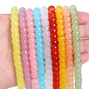 Colorful translucent barrel glass beads for handmade jewelry necklaces and bracelets