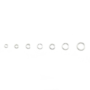 Polished 925 sterling silver open jump rings in various sizes for DIY jewelry making