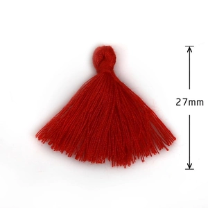 Nappina rossa da 27mm in poliestere cotone con nodo fatto a mano per creazione di gioielli