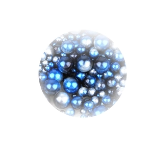 Mixed blue and silver 4-10mm ABS pearls for DIY jewelry and nail art accessories