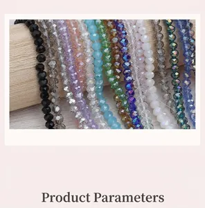 Vue détaillée de perles de verre cristal facettées multicolores pour bijoux DIY