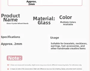 Spécifications des perles en verre cristal de 2mm pour bijoux DIY et accessoires
