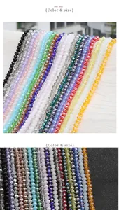 Vue macro de perles en verre de cristal facetté multicolores pour la création de bijoux