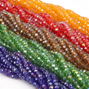 Faceted crystal glass wheel beads in assorted colors for DIY jewelry and bracelets