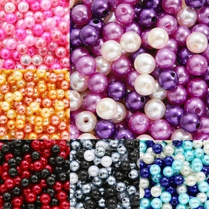 Colorful ABS faux pearls with holes for DIY jewelry making in multiple color sets