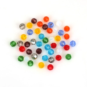 Assorted 6mm faceted glass crystal beads for DIY jewelry making in vibrant various colors