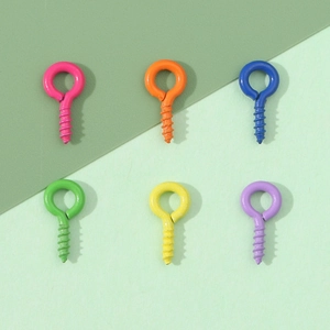 Vis à œil en métal peint de 5x10mm pour la création de bijoux DIY et l'artisanat