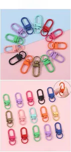 Colorful alloy lobster clasps for DIY keychains in various vibrant painted finishes